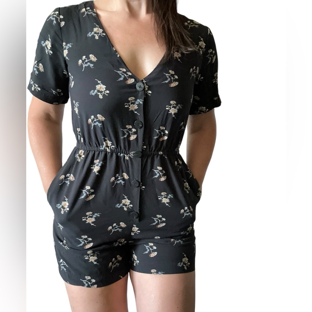 Madewell Button front day romper in daisy’s size XXS